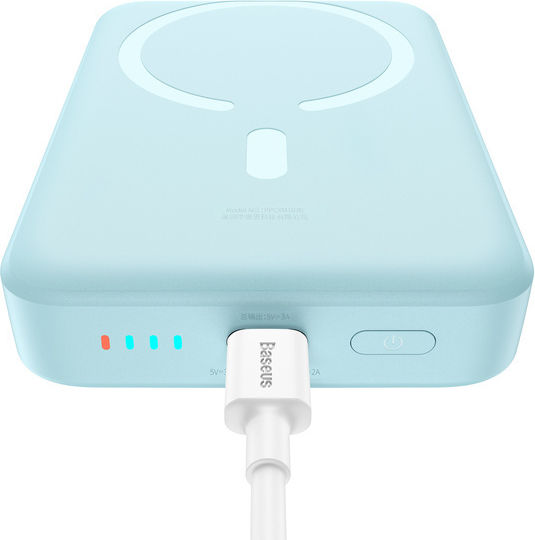 Baseus Magnetic Mini MagSafe Power Bank 10000mAh 30W with USB-C Port Light Blue view 3