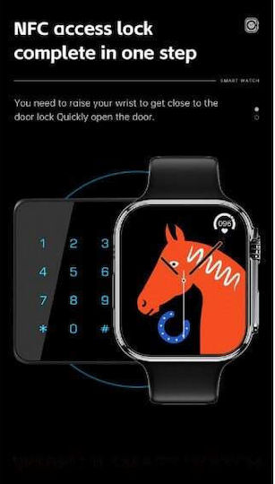 HS8 Plus Smartwatch with Heart Rate Monitor (Black) vue 3