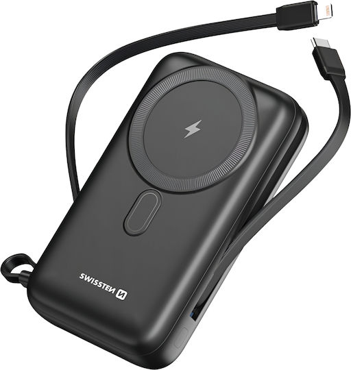 Swissten MagSafe Power Bank 20000mAh 15W with USB-A Port and USB-C Port Black