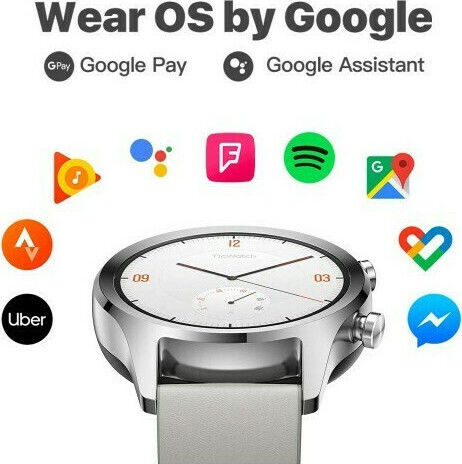 Ticwatch C2 Stainless Steel 43mm Smartwatch (Silver) view 6