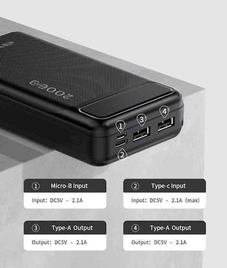 Awei P6K Power Bank 20000mAh Black view 2