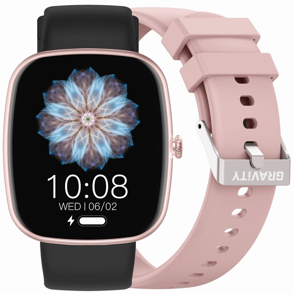 Gravity Gt18-1 Smartwatch Pink + Black Strap