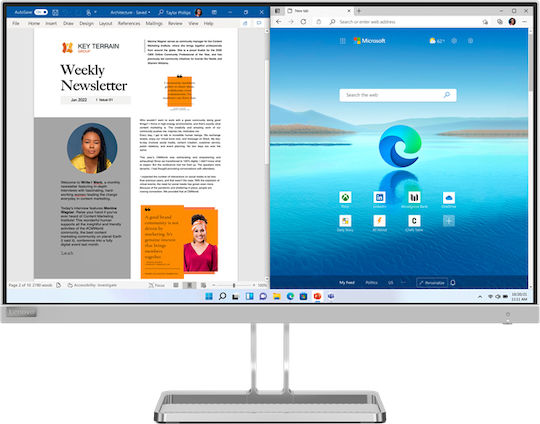 Lenovo L27i-40 IPS Monitor 27" FHD 1920x1080 view 2