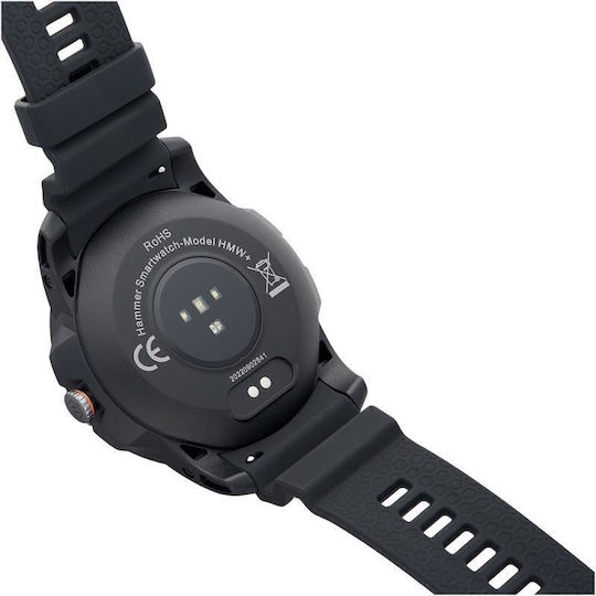 Hammer Plus Smartwatch with Heart Rate Monitor (Black) vista 2
