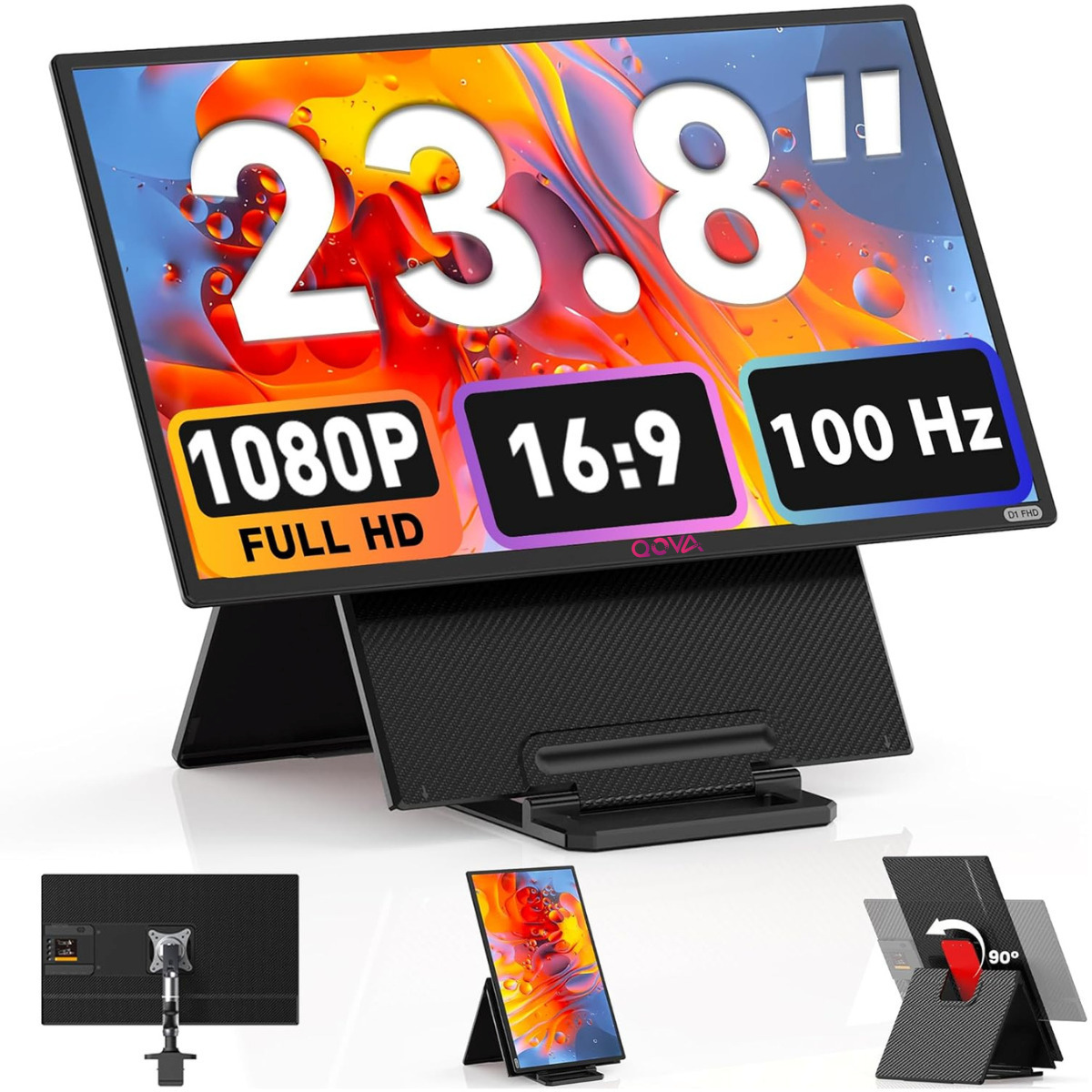 Qova IPS Portable Monitor 23.8" FHD 1920x1080 view 2