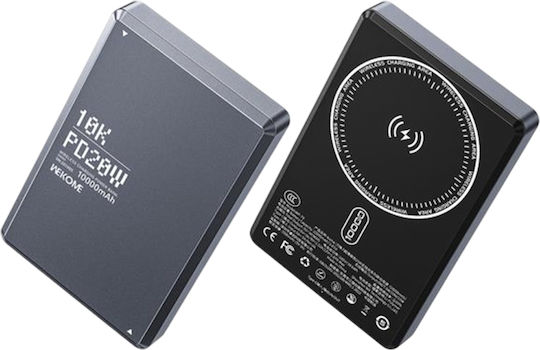 WK WP-79 MagSafe Power Bank 10000mAh 20W with USB-C Port Power Delivery Gray vue 4