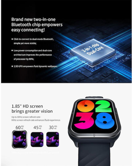 Mibro C3 Smartwatch with Heart Rate Monitor (Black) view 5