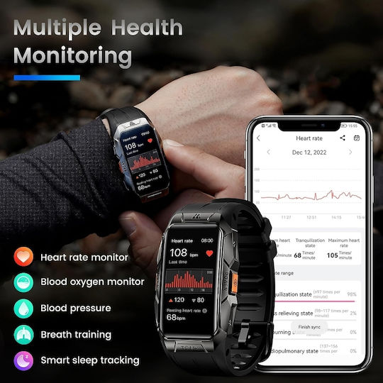 Kospet Tank X1 Titanium Smartwatch (Black) view 3