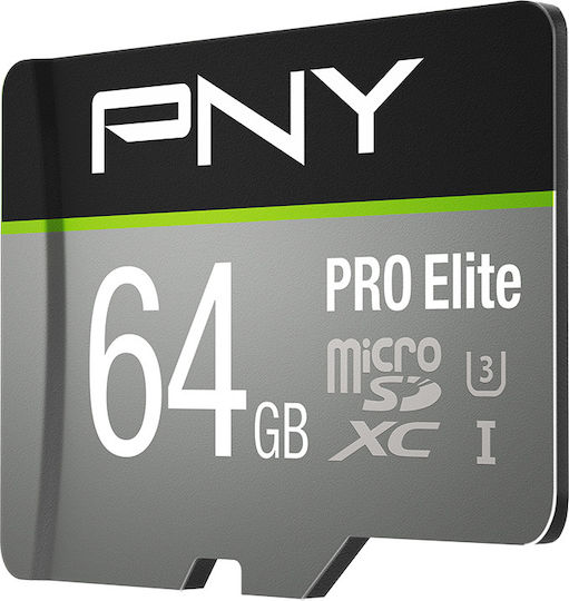 PNY Pro Elite microSDXC 64GB U3 V30 A1 UHS-I Memory Card with Adapter view 2