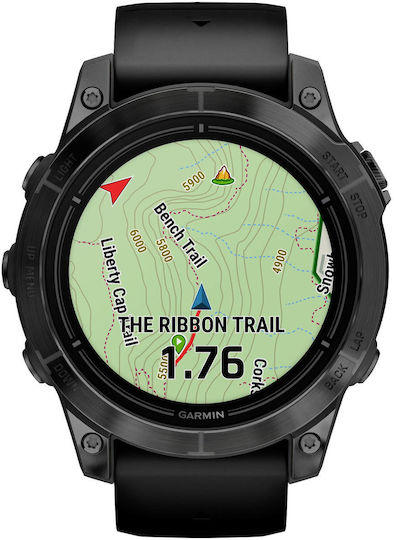 Garmin epix Pro (Gen 2) Standard Edition Stainless Steel 47mm Waterproof Smartwatch with Heart Rate Monitor (Slate Grey with Black Band) view 3