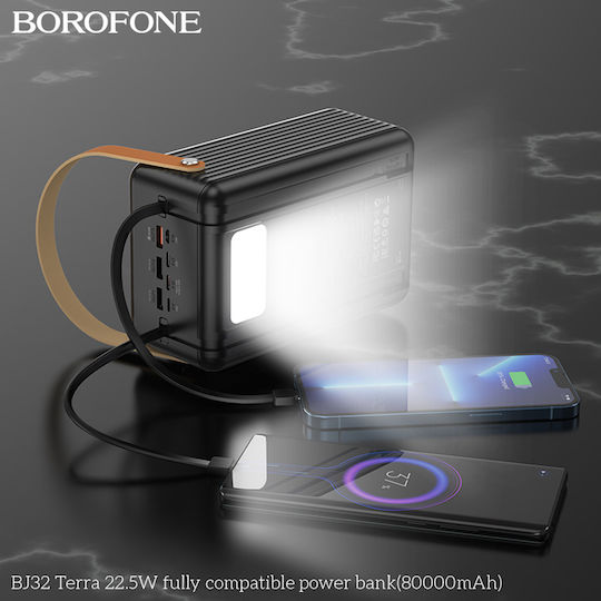 Borofone BJ32 Power Bank 80000mAh with 3 USB-A Ports Quick Charge 3.0 Black view 4