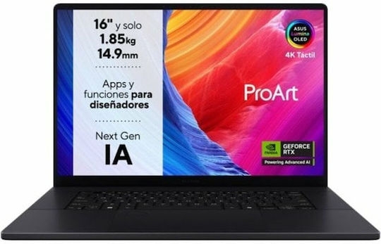 Asus ProArt H7606WI-ME035X 16" OLED UHD (Ryzen AI 300 Series-9 HX 370/32GB/1TB SSD/GeForce RTX 4070/W11 Pro) Nano Black (ES Keyboard)