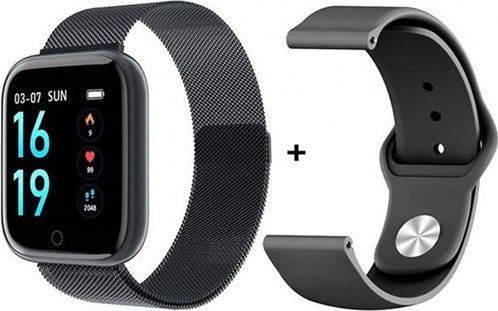 T80S Smartwatch with Heart Rate Monitor (Black) view 2