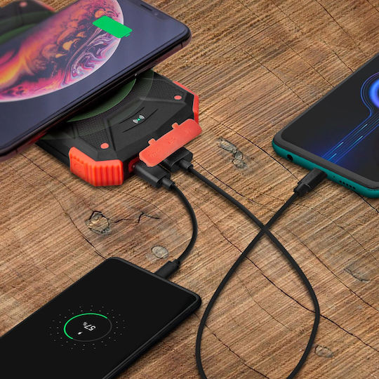 Akashi ALTPB10WIRLSOLAR Solar Power Bank 10000mAh with 2 USB-A Ports and USB-C Port Black view 4