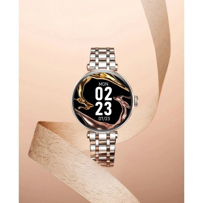 Smartwatch Gravity Rose Gold Black 2 Straps Gt26-6 vue 3