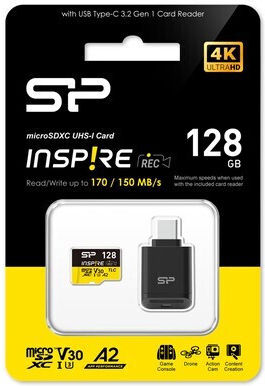 Silicon Power Inspire microSDXC 128GB U3 V30 A2 UHS-I 170MB/s with USB Reader view 6
