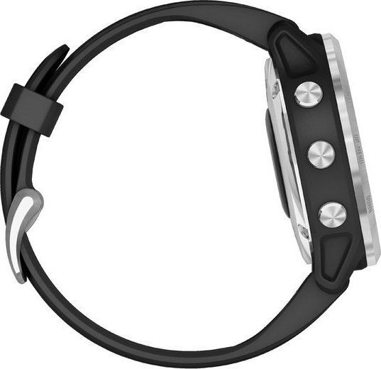Garmin Fenix 6S Solar Stainless Steel 42mm Waterproof Smartwatch with Heart Rate Monitor (Silver with Black Band) view 5