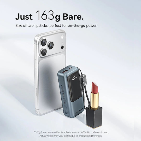 Vention Power Bank 10000mAh 22.5W with USB-A Port and USB-C Power Delivery Port view 3
