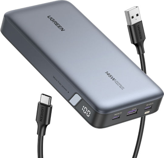 Ugreen PB205 Power Bank 25000mAh 145W with USB-A Port and 2 USB-C Ports Power Delivery / Quick Charge 3.0 Gray vue 8