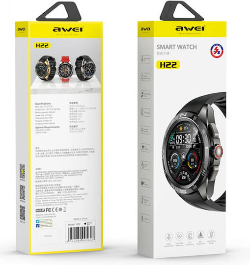 Awei H22 Smartwatch with Heart Rate Monitor (Black) vue 2