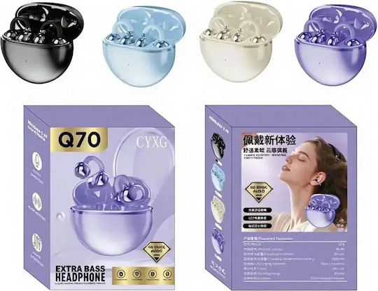 Q70 In-ear Bluetooth Handsfree Earphones with Sweat Resistance and Charging Case Black view 2
