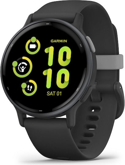 Garmin Vivoactive 5 Aluminium 42mm Waterproof Smartwatch with Heart Rate Monitor (Slate Bezel With Black Silicone Band) view 1