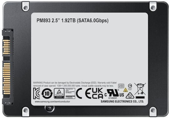 Samsung PM893 SSD 1.9TB 2.5'' Type With SATA III Connection MZ7L31T9HBLT-00A07 Bulk view 5