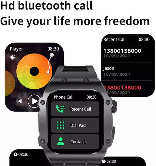 Nubi AK55 Smartwatch with Heart Rate Monitor (Black) view 3