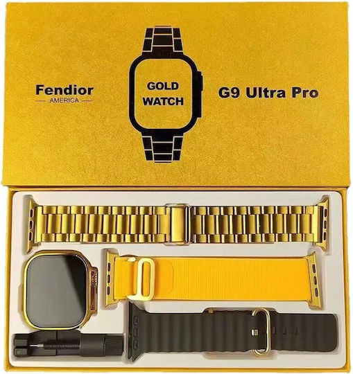 G9 Ultra Pro Smartwatch with Heart Rate Monitor (Gold) view 6