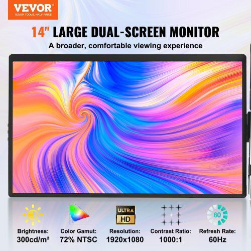 Vevor BXSDNXSQ14YCAKI6CV2 IPS Monitor 14" FHD 1920x1200 view 6