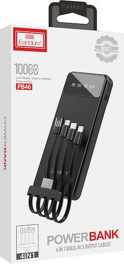 Earldom ET-PB46 Power Bank 10000mAh with USB-A Port Black vue 3