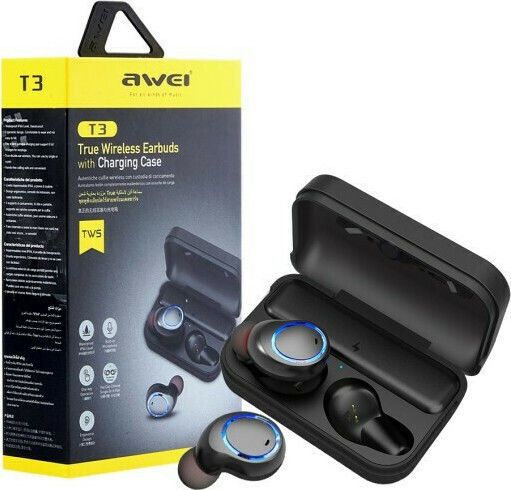 Awei T3 In-ear Bluetooth Handsfree Earphones with Sweat Resistance Black view 3