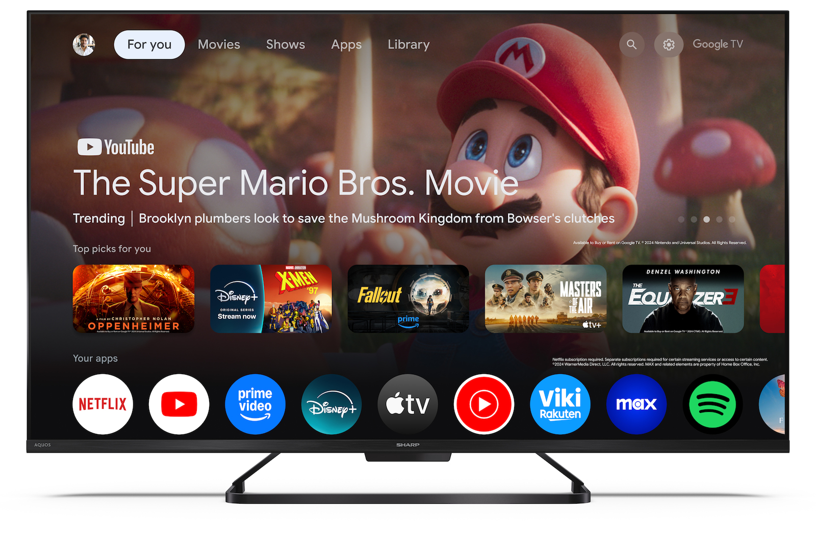 Sharp Smart TV 43" 4K UHD QLED 43HR7265E HDR (2025) view 3