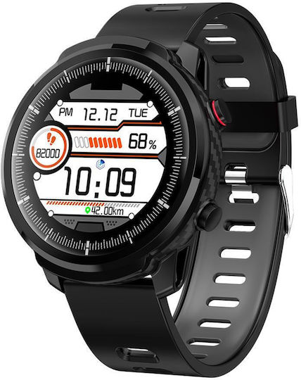 Kingwear S10 Plus Stainless Steel 48mm Smartwatch with Heart Rate Monitor (Black) view 1