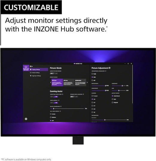 Sony Inzone M10S OLED HDR Gaming Monitor 26.5" QHD 2560x1440 480Hz with Response Time 0.03ms GTG vue 7