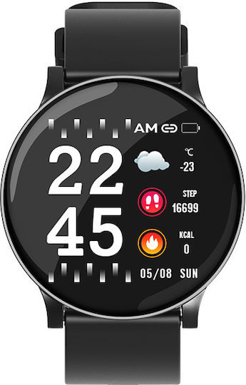 Smartwatch Fitness Bracelet Smart Collection 1.3 Inch Display Step Distance Monitoring Heart Rate Detection Anti-lost Function Photo Control Call Sms Notifications Ip67 Waterproof Black Silicone view 1
