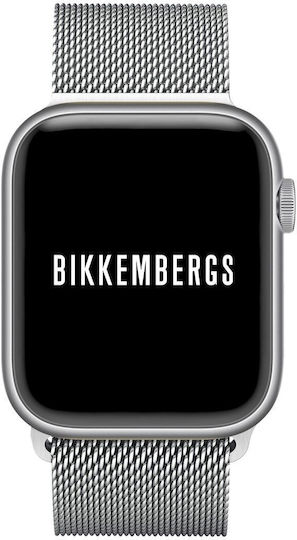 Bikkembergs BK15-3 Small Aluminium Smartwatch with Heart Rate Monitor (Silver Metallic Bracelet)