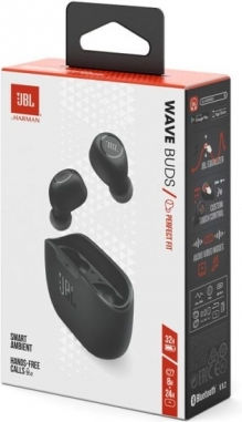 JBL Wave Buds Bluetooth Handsfree Earphones with Sweat Resistance and Charging Case Black view 8