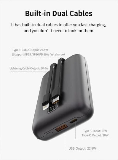 Devia EP208 Mini Power Bank 20000mAh 22.5W Silver view 6