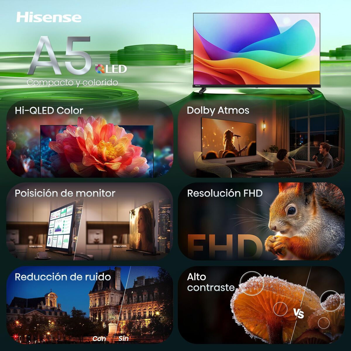 Hisense Smart TV 40" Full HD QLED A5S HDR (2026) 40A5S view 5