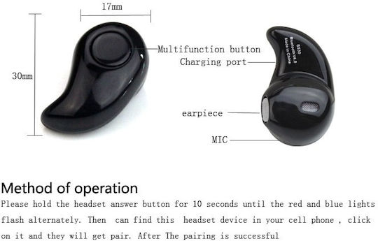 In-ear Bluetooth Handsfree Earphone Black view 3