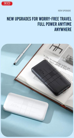 XO PR188 Power Bank 20000mAh 22.5W with 2 USB-A Ports and USB-C Port Power Delivery Black vue 6