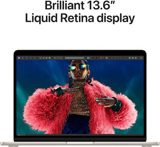 Apple MacBook Air 13" (2024) 13.6" Retina Display (M3-8-core/16GB/256GB SSD) Starlight (GR Keyboard) view 7