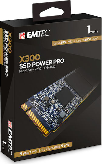 Emtec X300 SSD 1TB M.2 Type with PCI Express 3.0 Connection ECSSD1TX300 view 2