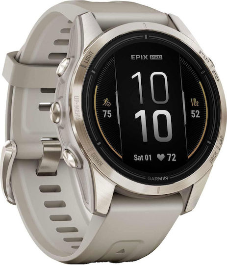 Garmin epix Pro Sapphire Edition Waterproof Smartwatch with Heart Rate Monitor (Soft Gold with Light Sand) vue 3