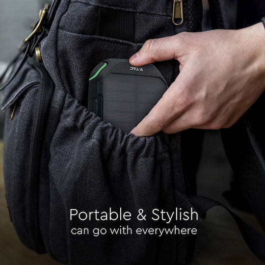 V-TAC Solar Power Bank 30000mAh 10W with USB-A Port and USB-C Port Black vue 6