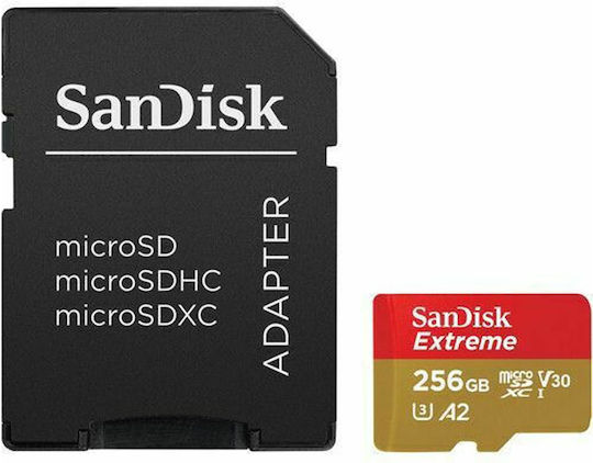 Sandisk Extreme for Mobile Gaming microSDXC 256GB U3 V30 A2 UHS-I 190MB/s with Adapter
