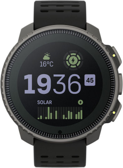 Suunto Vertical Solar Titanium 49mm Waterproof Smartwatch with Heart Rate Monitor (Black)