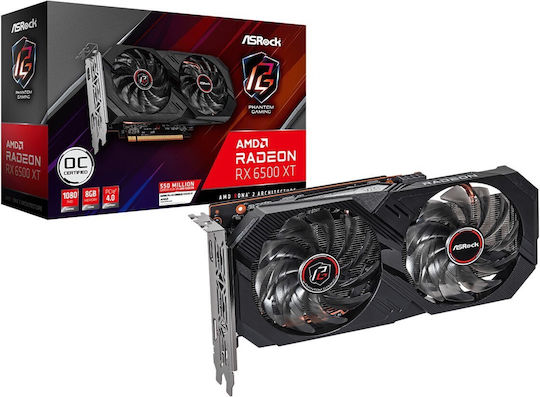 ASRock Radeon RX 6500 XT 8GB GDDR6 Phantom Gaming OC Graphics Card view 1