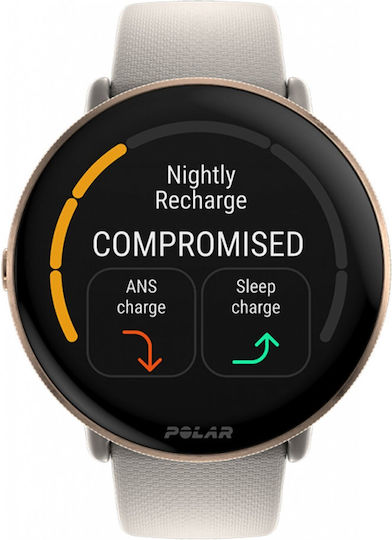 Polar Ignite 3 43mm Waterproof Smartwatch with Heart Rate Monitor (Greige Sand) vue 2